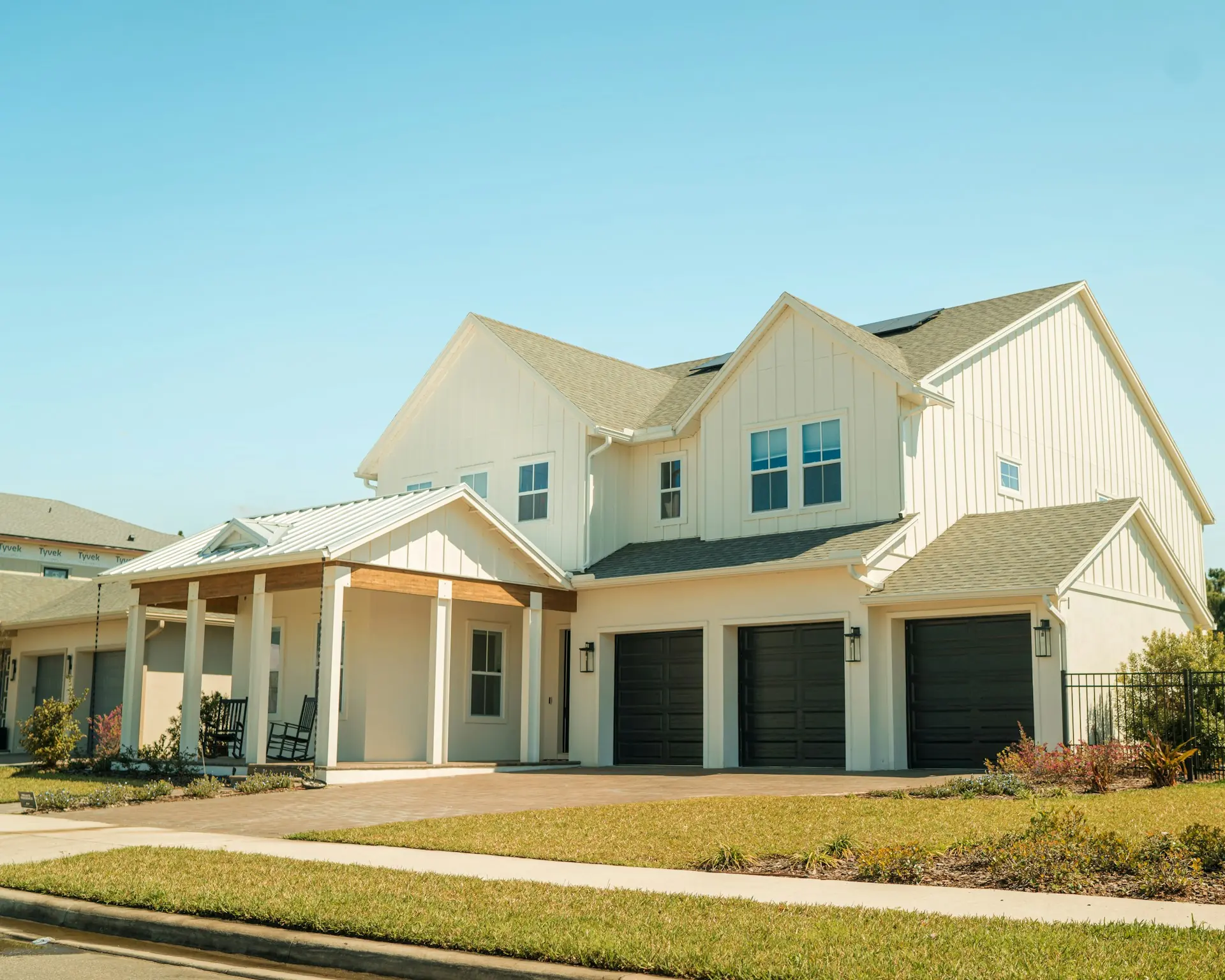 White two-story home exterior